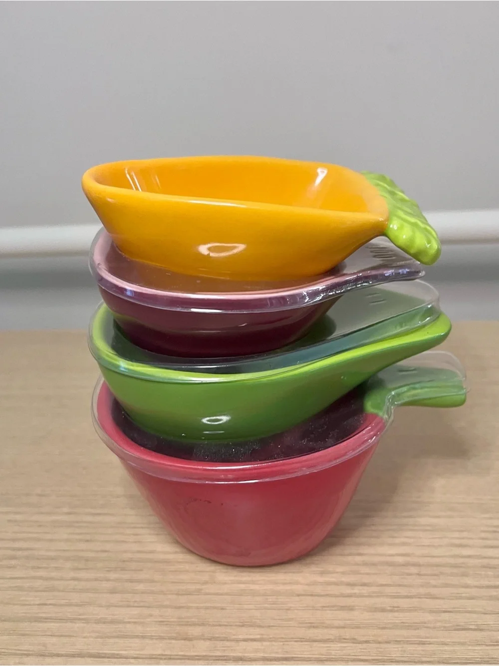 Rae Dunn Vegetable Measuring Cups - Ceramic - Stacking - NWT
